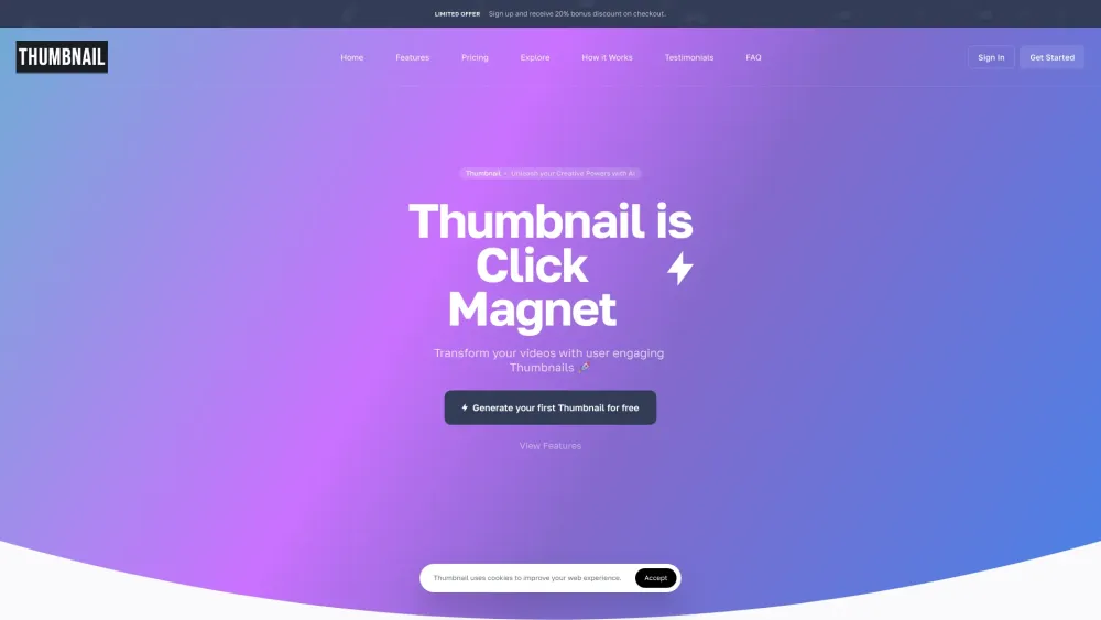 Thumbnail.BOT : Innovatively Generate Thumbnails with AI, Effortlessly