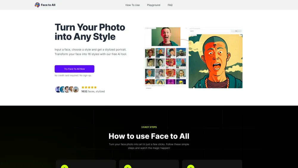 Face to All: Transform Your Photo into Any Desired Style - Any Style