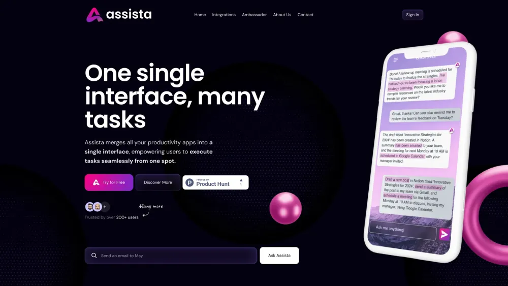 Assista: AI-Powered Interface Unifying All Productivity Apps
