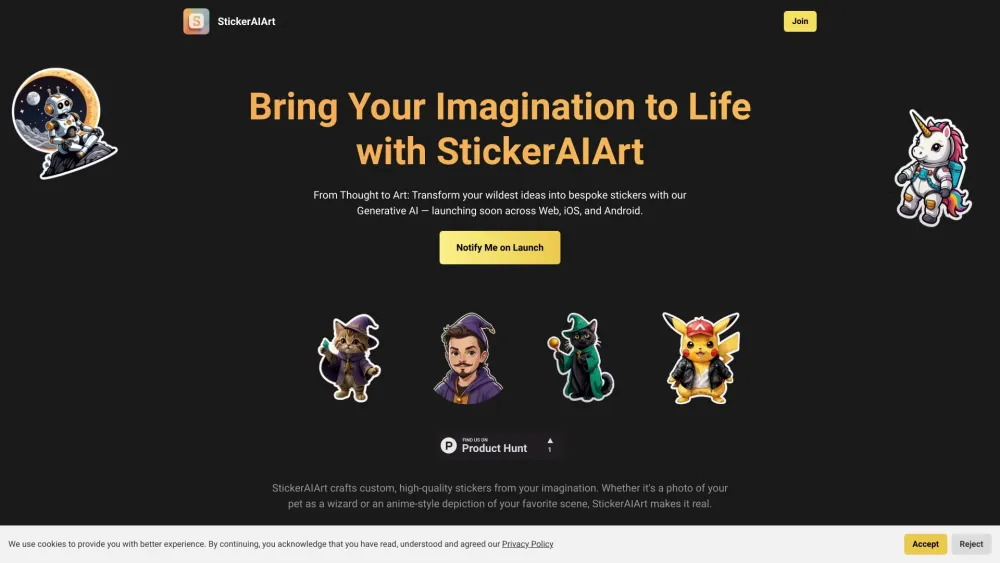 StickerAIArt: Custom, Vibrant AI Stickers for Any Occasion