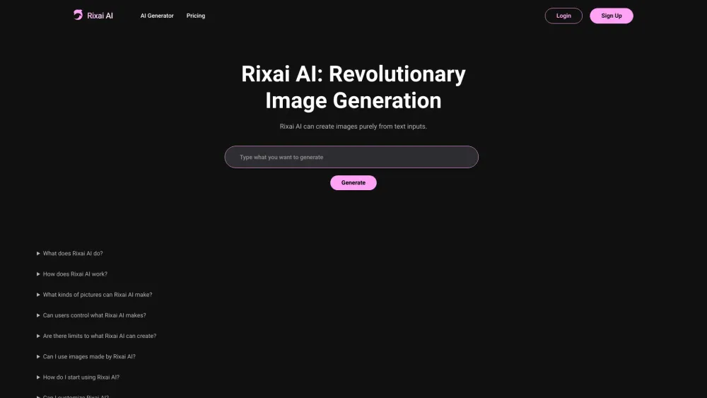 Rixai AI: Advanced Image Generator for Creative Visualization