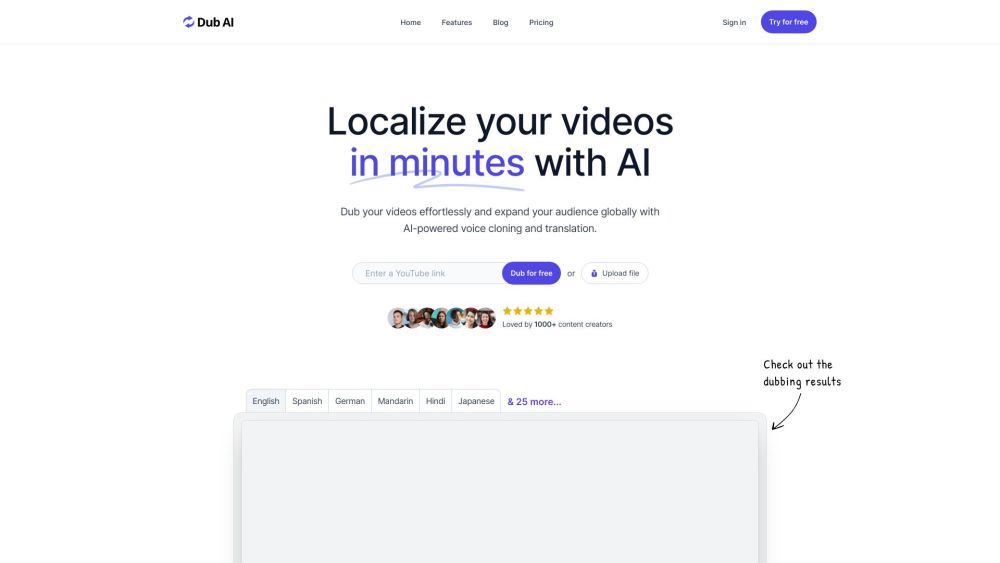 Dub AI: Quick Video Localization & Global Audience Reach