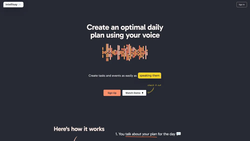 Intellisay: AI Voice Assistant for Optimal Daily Planning in 2 Minutes