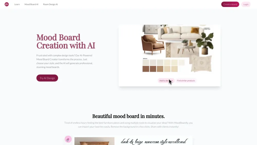 MoodBoardly: AI Mood Board Creator for Design, Fashion, and Events