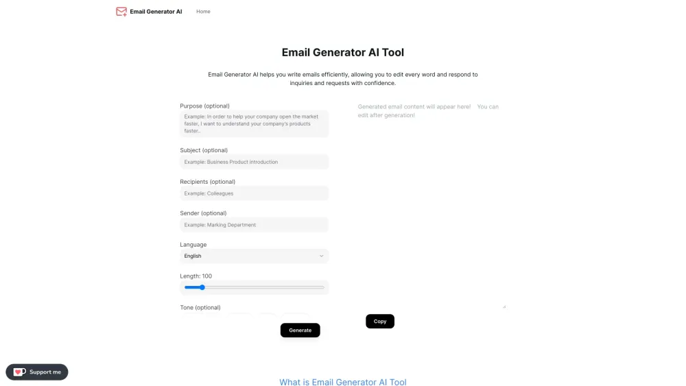 Email Generator AI Tool: Swift, Accurate, Efficiency Boosting Productivity