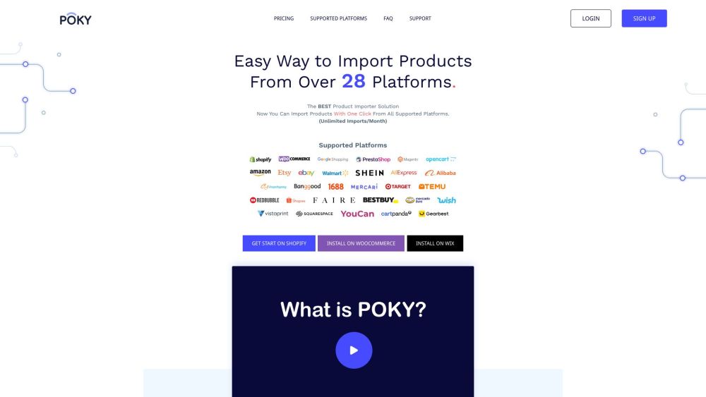 POKY: One-Click Importer for Shopify, WooCommerce, Wix - Easy Copy