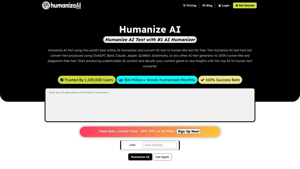 Humanize AI Text: Free Online AI Tool for Human-Like Text Conversion