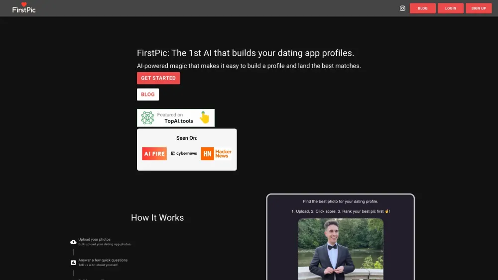 FirstPic: AI Photo Analysis & Profile Builder for Dating Apps