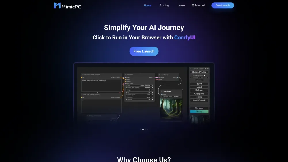 MimicPC: AI Apps Access, Cloud Storage, Flexible GPU for Any Device