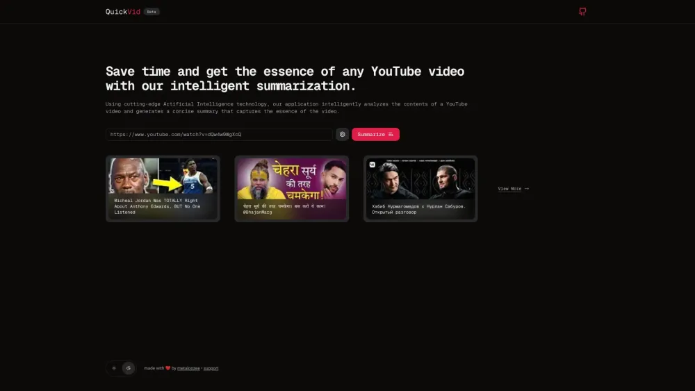 QuickVid: AI Summarization & Validation Tool for YouTube Videos