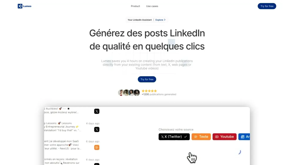 Lumeo: Generate LinkedIn Posts From Your Existing Content Efficiently