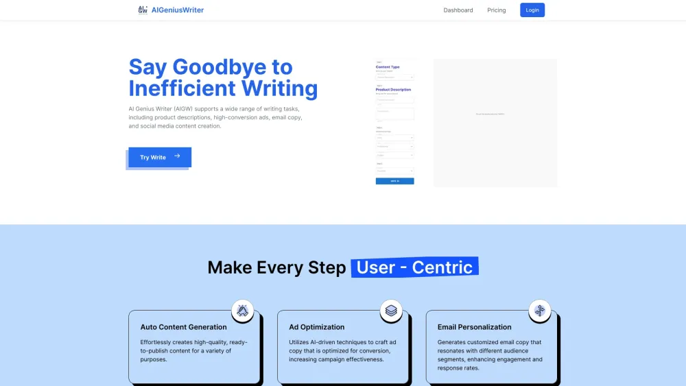 AIGeniusWriter: AI-Driven E-commerce Content Creation Tool