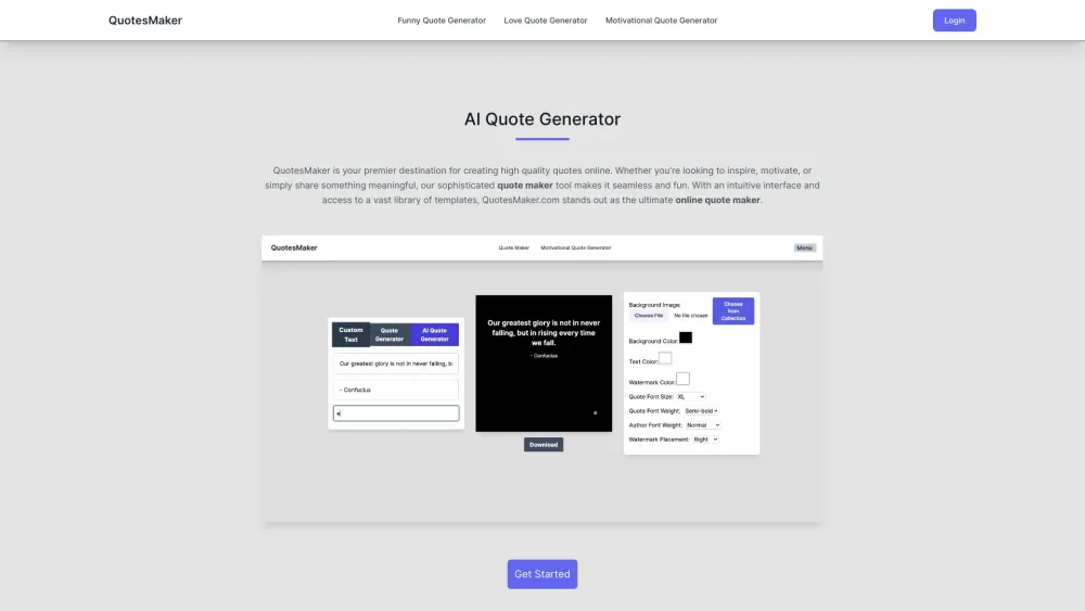 QuotesMaker: AI Platform for Seamlessly Creating Inspiring Quotes