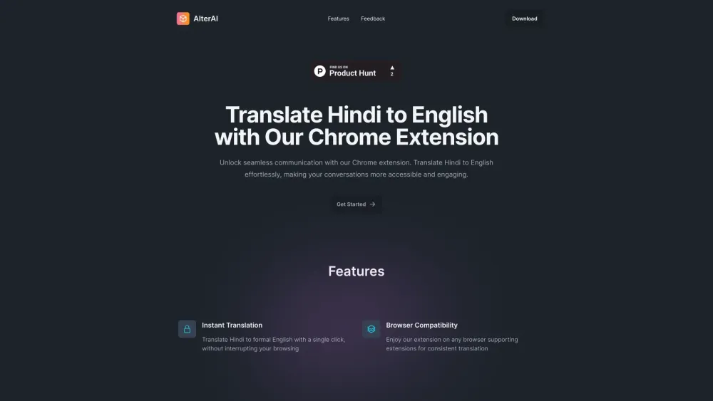 AlterAI: Translate Hindi to English on Chrome