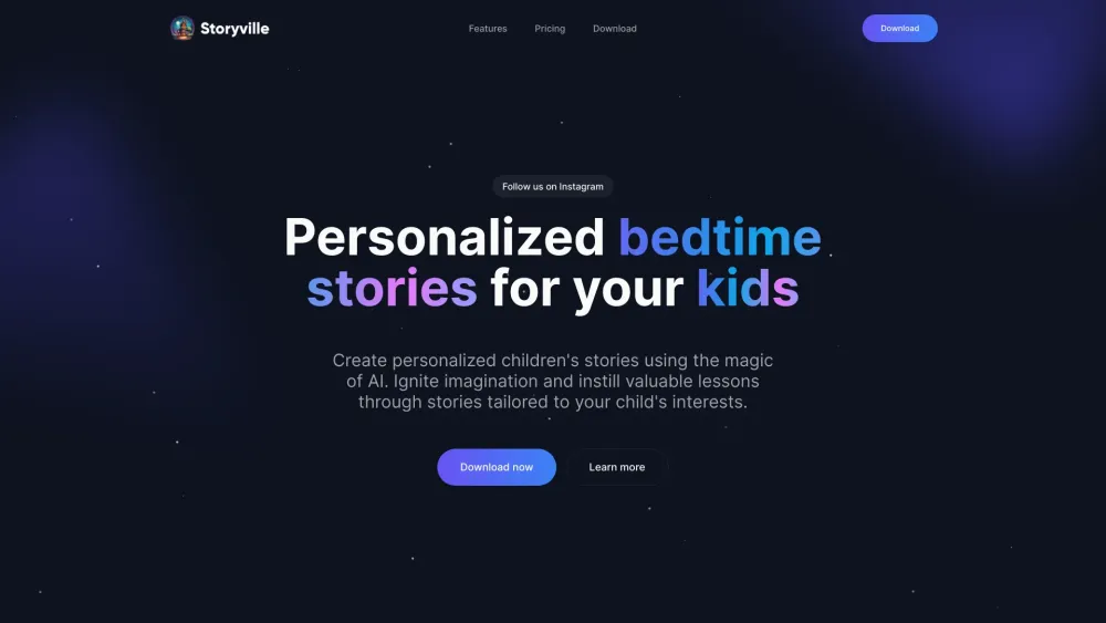 Storyville: AI Personalized Bedtime Stories for Kids : Ignite Imagination