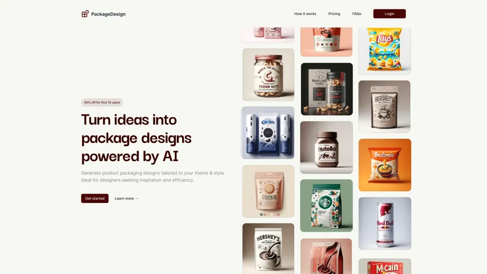 PackageDesign: AI for Custom Designs & Downloads in PNG or PDF