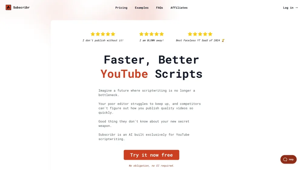 Subscribr: AI-Powered Scriptwriting Tool for YouTube Creators