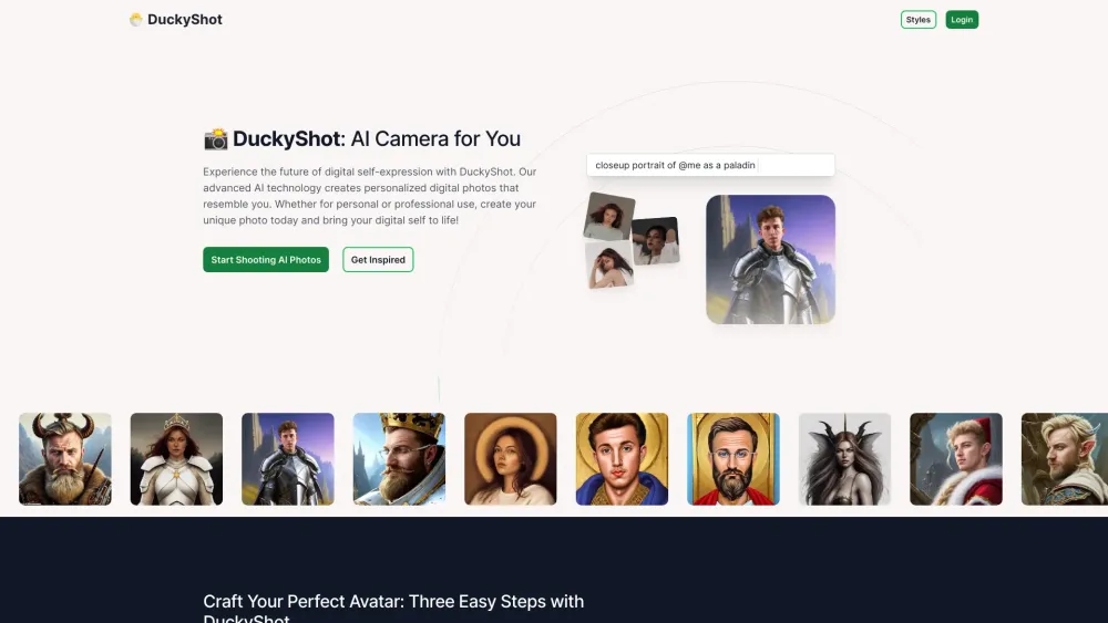 DuckyShot: AI-Powered Photography for Crafting Unique Digital Self