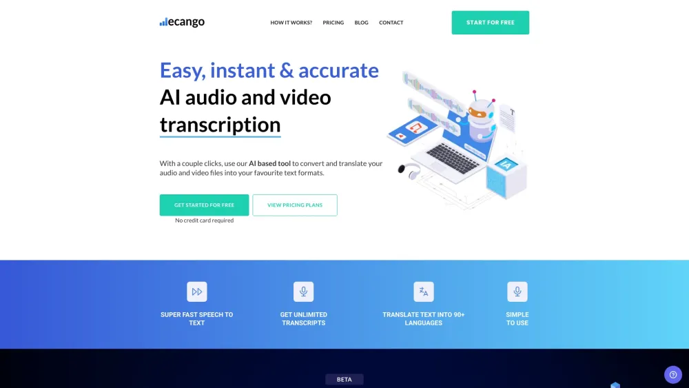 Ecango: Advanced AI Video and Audio Transcription Solution: Key Features