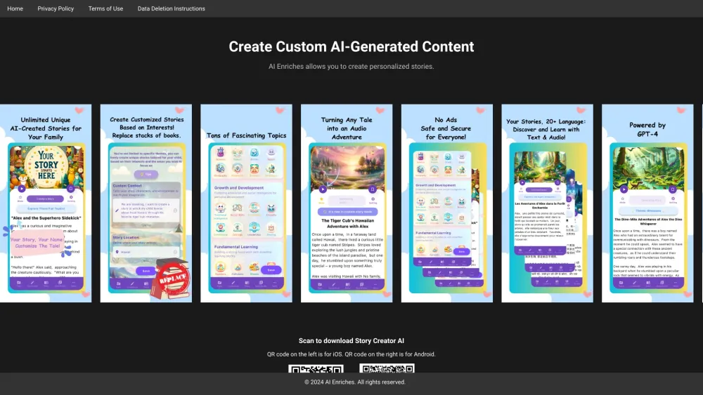 AI Enriches: Crafted Stories for Your Child's Unique Interests