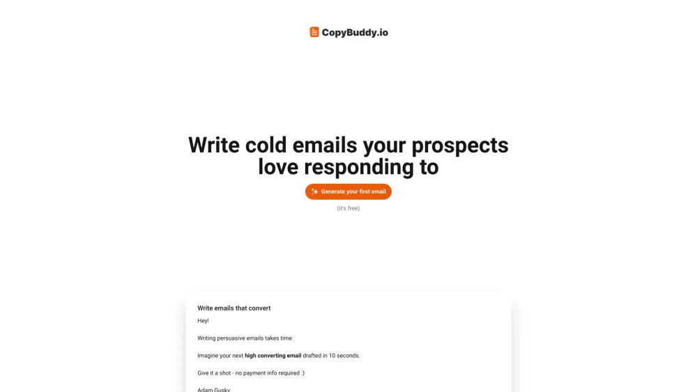 CopyBuddy.io: Send Engaging Cold Emails, Get Replies