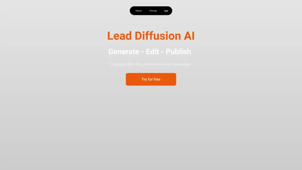 Lead Diffusion AI: Generate-Edit-Publish Engaging SEO Blog Articles