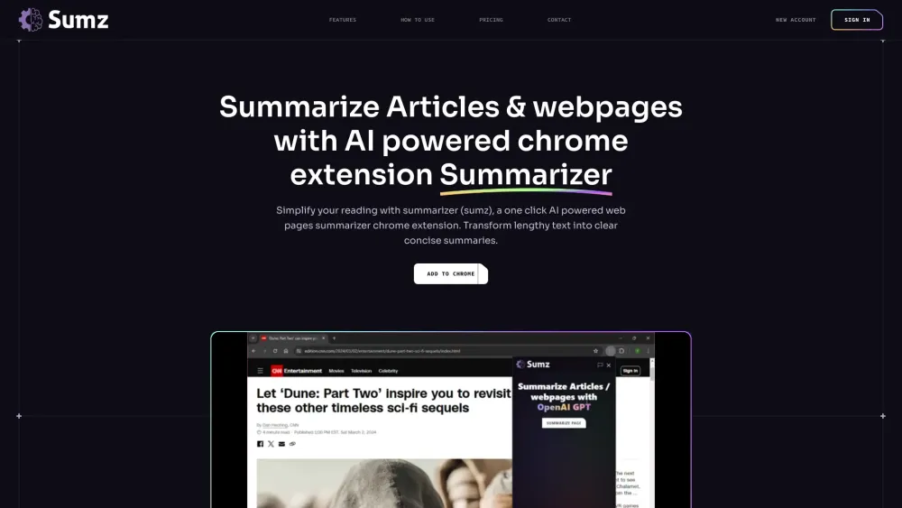 Sumz: AI-Powered Browsing for Quick, Effortless Summaries