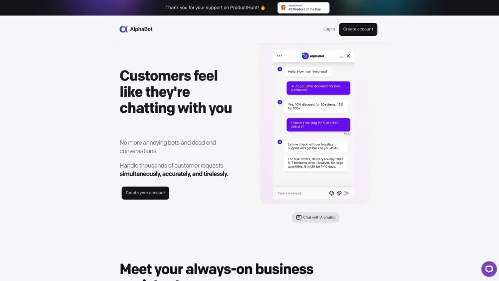 AlphaBot: Real-Time AI & Human Sync for Smart Business Service