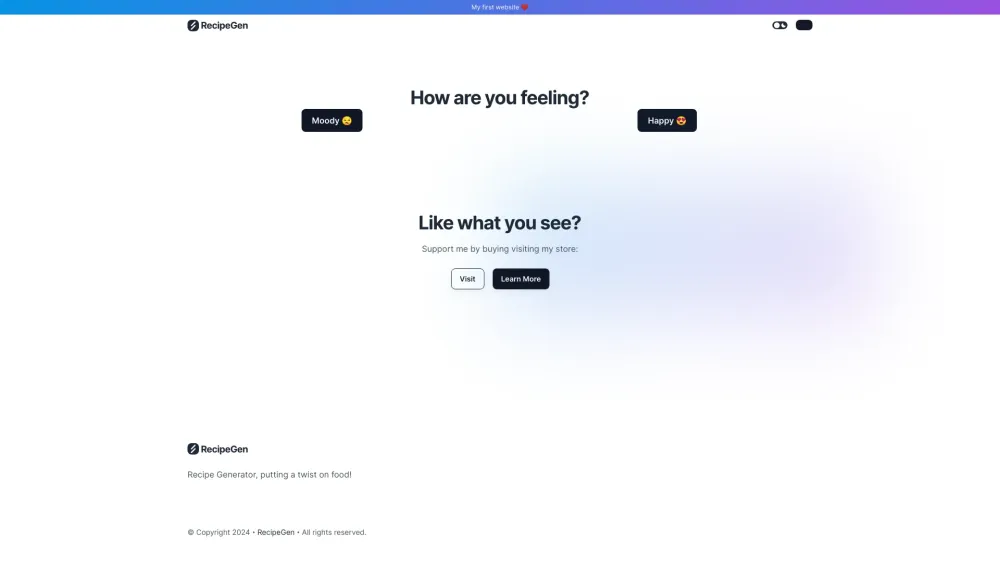 RecipeGen: Fun Recipe Generator Based on Your Mood for Food Lovers