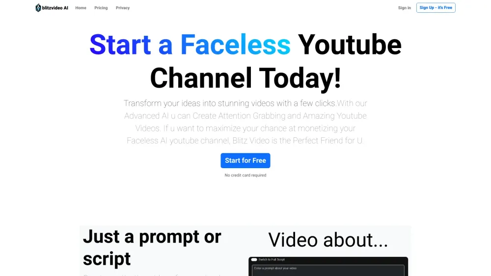 Blitz Video AI: AI Video Creation, SEO Optimization & YouTube Uploading