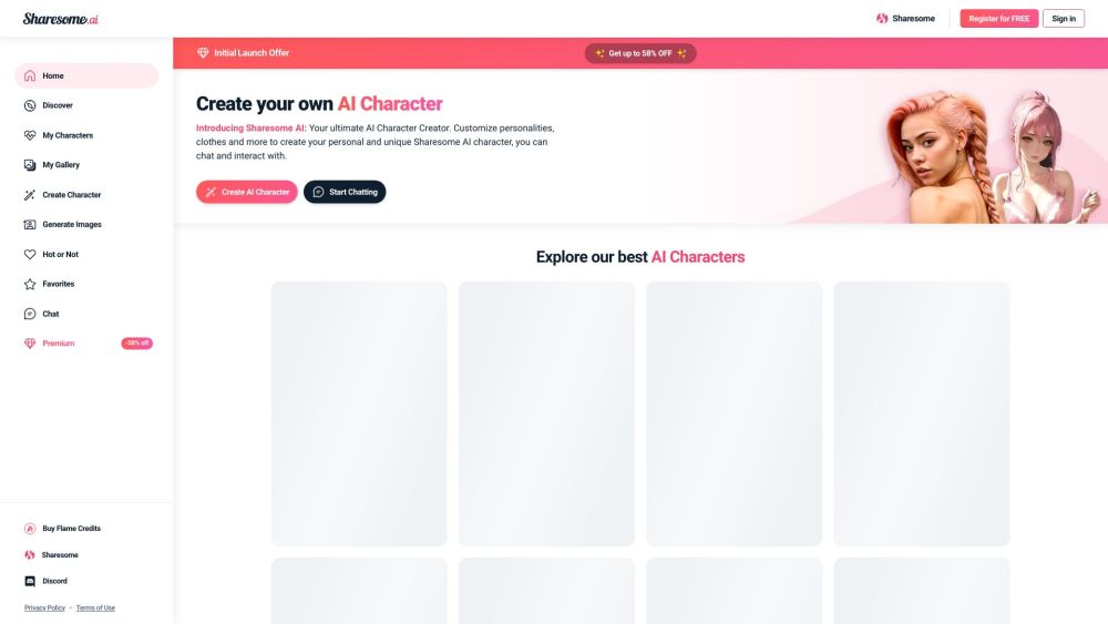 Sharesome AI: Create, Connect & Roleplay with Innovative AI Characters