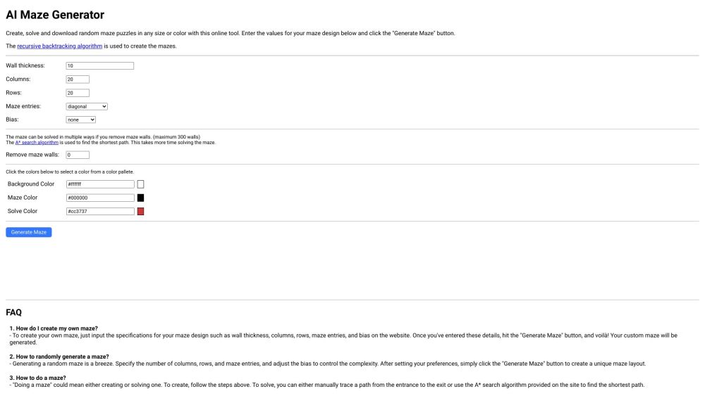 AI Maze Generator: Create, Download & Print Random Mazes in Various Styles