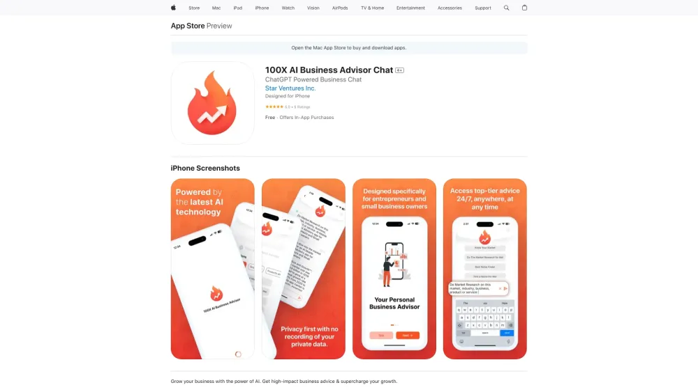 100X AI Business Advisor : AI-Powered App for Entrepreneurs & Small Biz