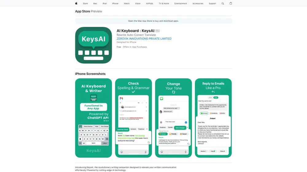 KeysAI: Chatbot, Grammar, Translate, Auto-Text App