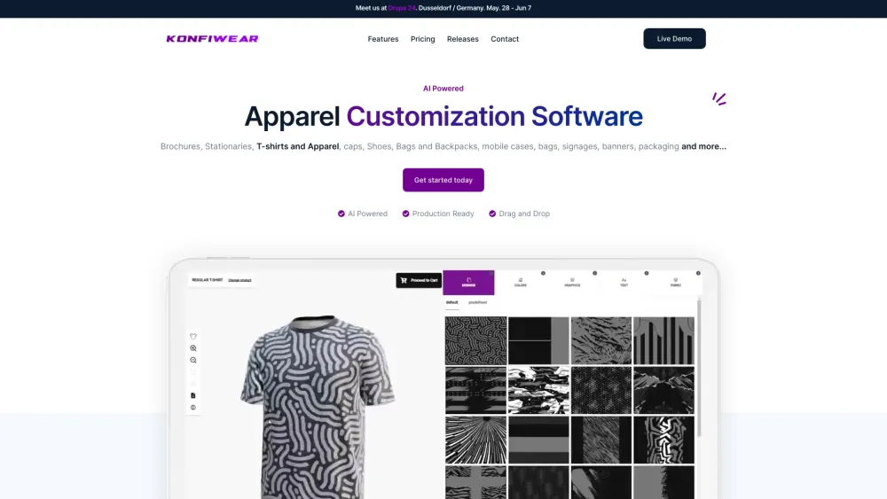 Konfiwear: AI Apparel Design & Customization Software Tool