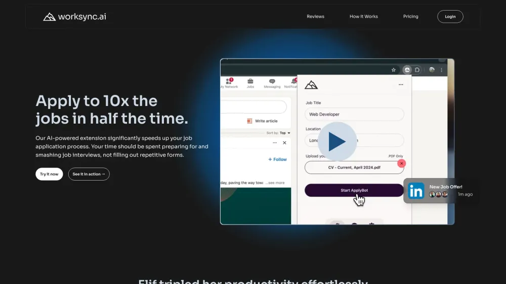 WorkSync.AI: AI-Powered Autofill & Mass Apply for Job Applications
