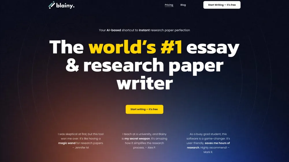 Blainy: Streamline Research Writing with AI Tool