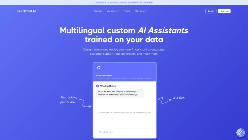 Quickchat AI: Customize AI Assistants, Control Response Origins