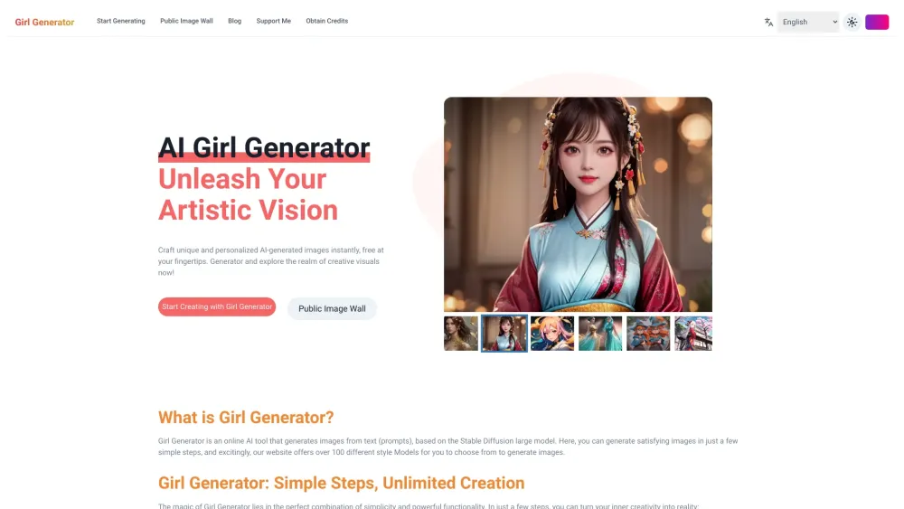 Girl Generator: AI Tool for Custom AI-Generated Realistic Images