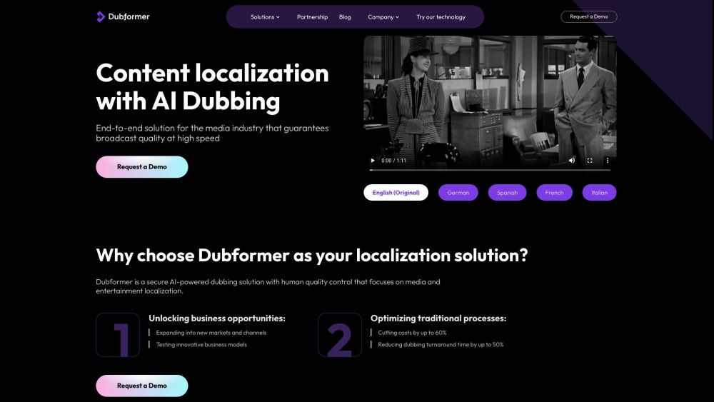 Dubformer: AI Dubbing, Video Localization & Quality VO