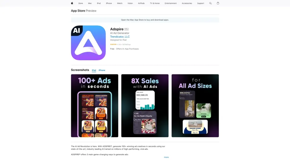 Adspire: AI-Driven Tool Instantly Generating 100+ Winning Ads