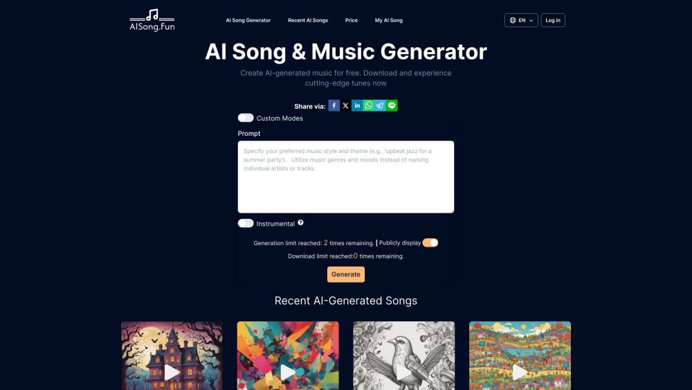 AI Song: Free Artificial Intelligence Music & Lyrics Generator