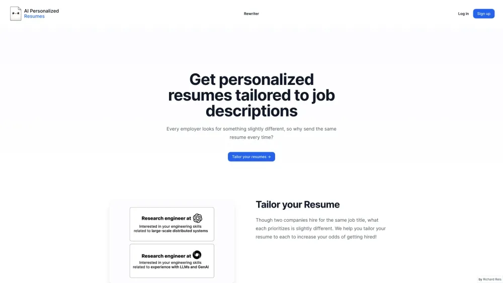 AI Personalized Resumes: Tailor Your Resume to Each Job Description