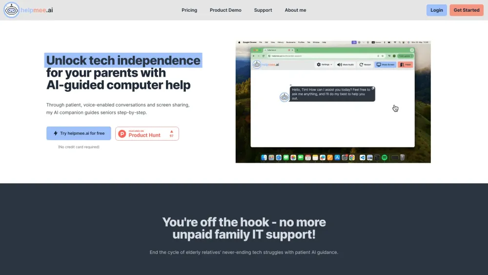 Helpmee.ai: AI Tech Support & Assistance for Seniors