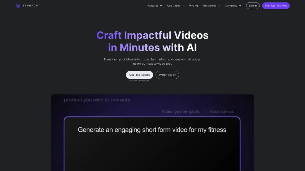 Zebracat: AI Tool for Quick, Impactful Marketing Videos