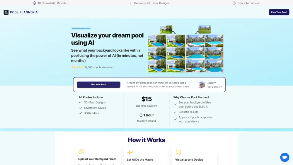 Pool Planner AI: Visualize Dream Pools with Cutting-Edge AI Technology