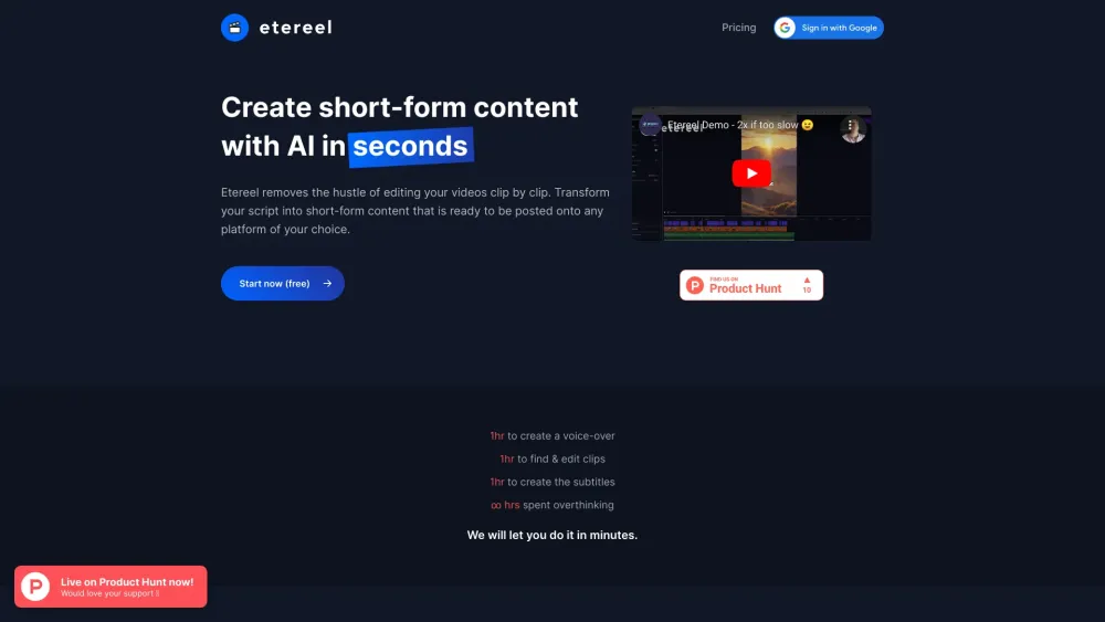 Etereel: AI Transforms Scripts into Social Media Optimized Videos