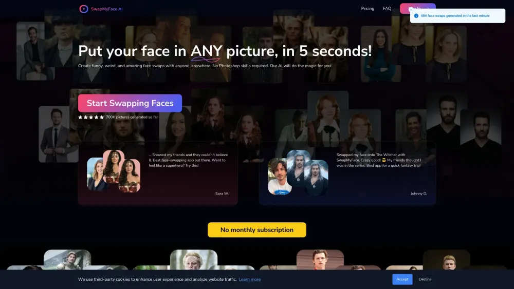 SwapMyFace: AI-Powered Face Swapping Tool for Images on Any Website