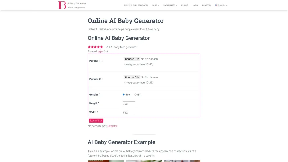 AI Baby Generator: Predict Future Baby's Look with 2 Photo Uploads