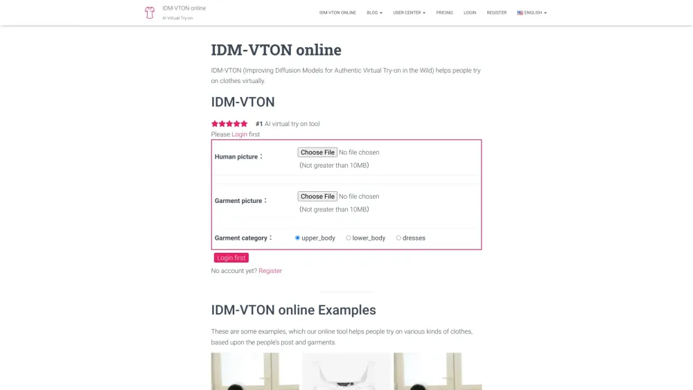 IDM-VTON Online : Virtual Fitting Room for Easy Clothes Try-On